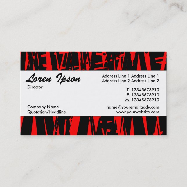 Centre Band 039 - Abstract Red and Black Business Card (Front)