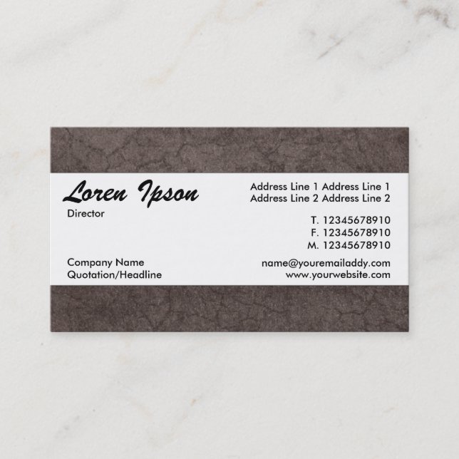 Centre Band 09 - Dark Earth Texture Business Card (Front)