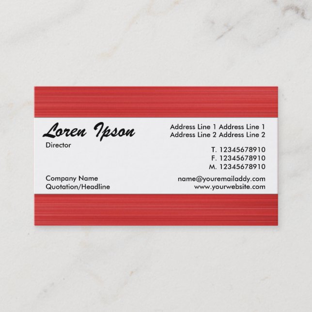 Centre Band 111 Business Card (Front)