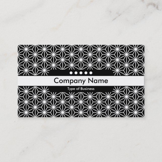 Centre Band 5 Spots - Asanoha Pattern Business Card (Front)