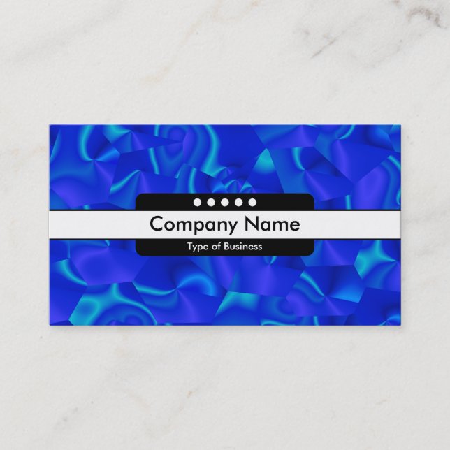 Centre Band 5 Spots - Blue Facets Business Card (Front)