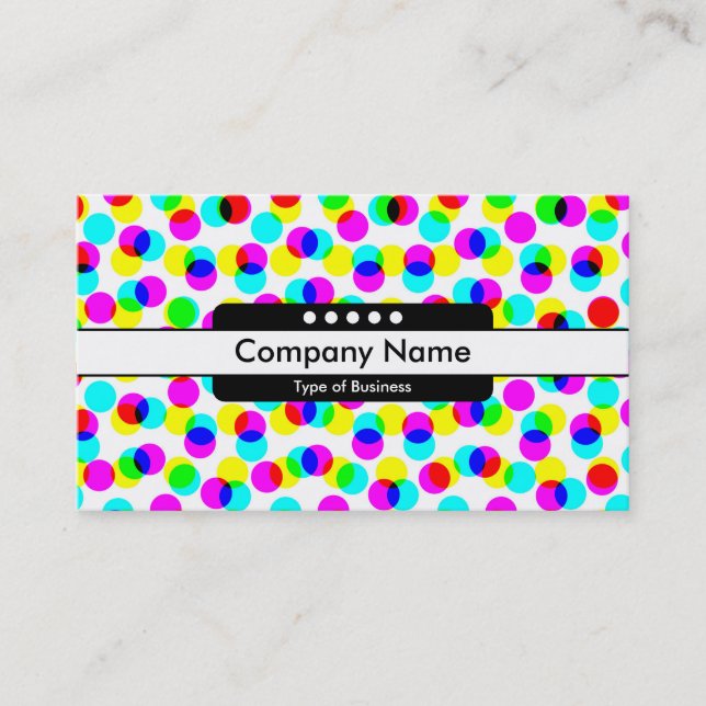 Centre Band 5 Spots - Colour Halftone Pattern Business Card (Front)