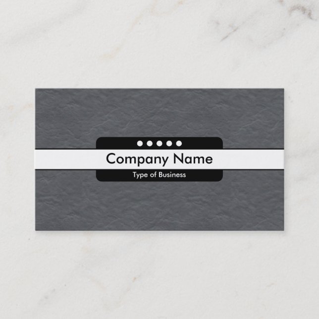 Centre Band 5 Spots - Dark Grey Paper Texture Business Card (Front)
