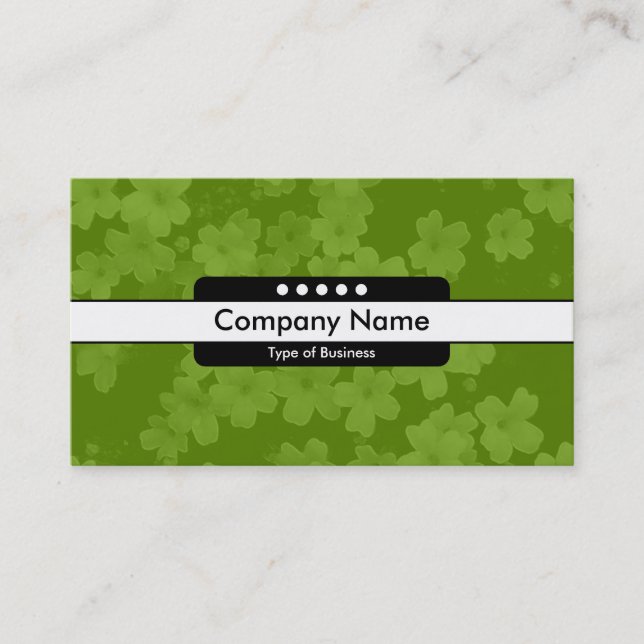 Centre Band 5 Spots - Flowers - Green (669900) Business Card (Front)