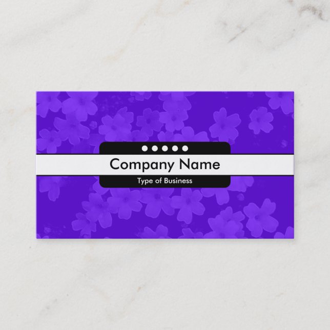 Centre Band 5 Spots - Flowers - Violet Blue Business Card (Front)