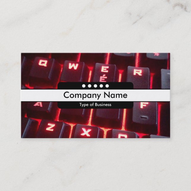 Centre Band 5 Spots - Glowing Keyboard Business Card (Front)
