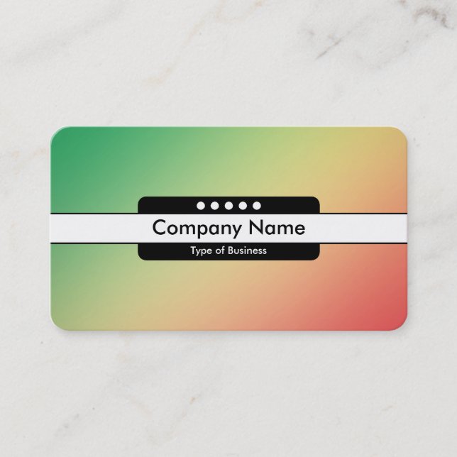 Centre Band 5 Spots - Gradient Grn, Yellw, Red Business Card (Front)