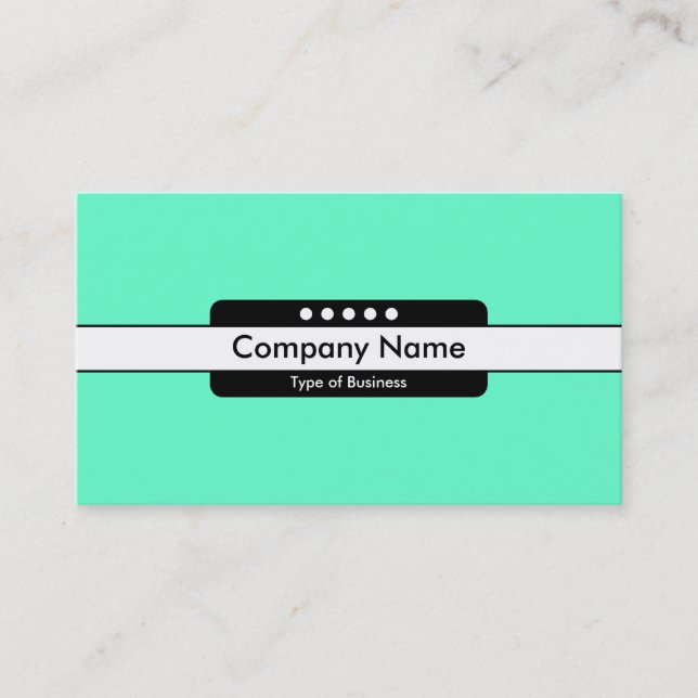 Centre Band 5 Spots - Green (66FFCC) Business Card (Front)
