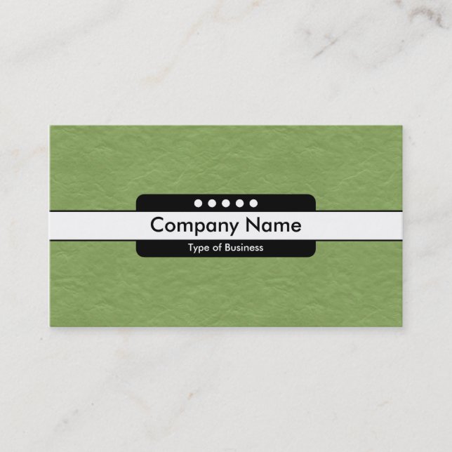 Centre Band 5 Spots - Green Paper Texture Business Card (Front)