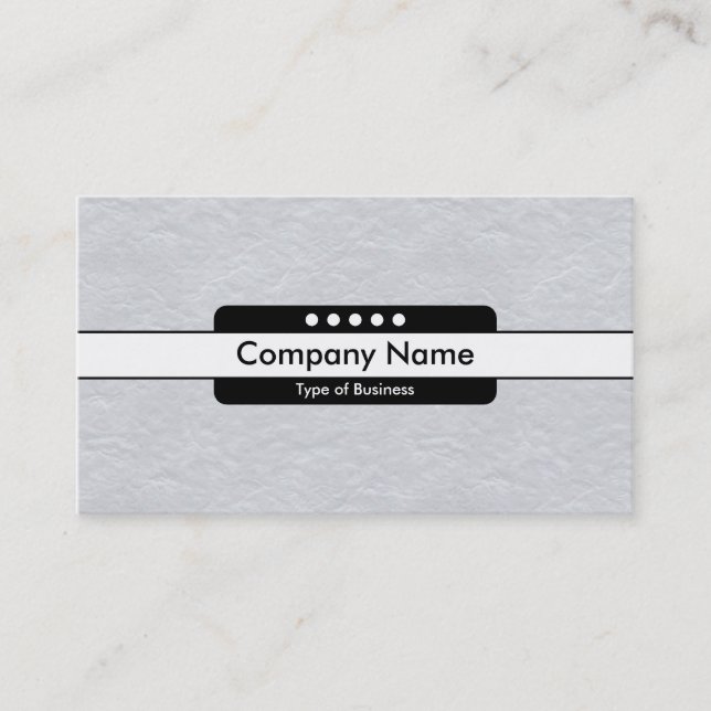 Centre Band 5 Spots - Light Grey Paper Texture Business Card (Front)