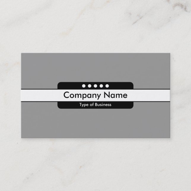 Centre Band 5 Spots - Mid Grey Business Card (Front)