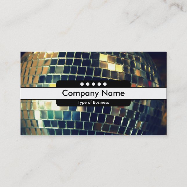 Centre Band 5 Spots - Mirror Ball Business Card (Front)
