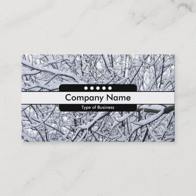 Centre Band 5 Spots - Snowy Branches Business Card (Front)