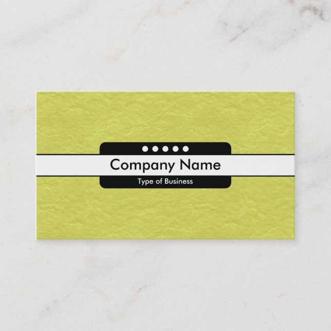 Centre Band 5 Spots - Yellow Paper Texture Business Card (Front)