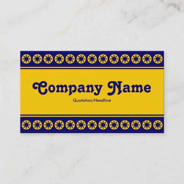 Centre Band (Amber Sun Border) V2 - Deep Blue Business Card (Front)