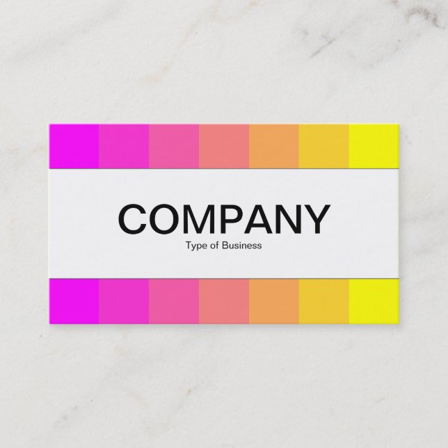 Centre Band - Colours, Magenta to Yellow Business Card (Front)