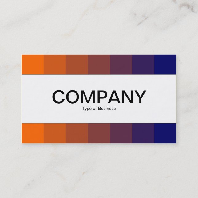Centre Band - Colours, Orange to Dark Blue Business Card (Front)