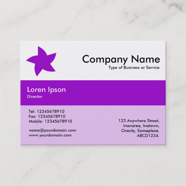 Centre Band Colours - Purple - Rotating Star Business Card (Front)