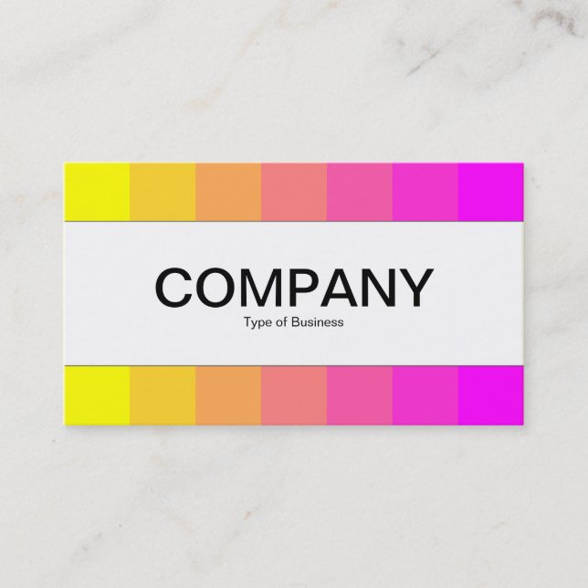 Centre Band - Colours,Yellow to Magenta Business Card (Front)