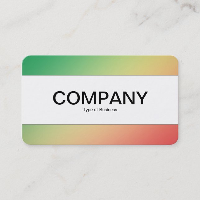 Centre Band (edged) - Gradient Grn, Yellw, Red Business Card (Front)