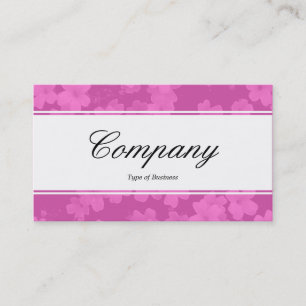 Centre Band (edged) - Script - Flowers Pink Business Card