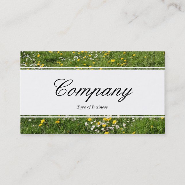 Centre Band (edged) - Script - Meadow Flowers Business Card (Front)