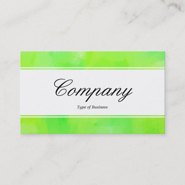 Centre Band (edged) - Script - Painted Green II Business Card (Front)