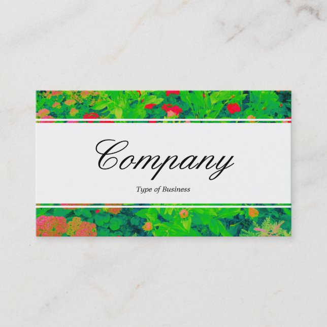 Centre Band (edged) - Script - Psychedelic Flower  Business Card (Front)