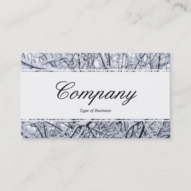 Centre Band (edged) - Script - Snowy Branches Business Card (Front)