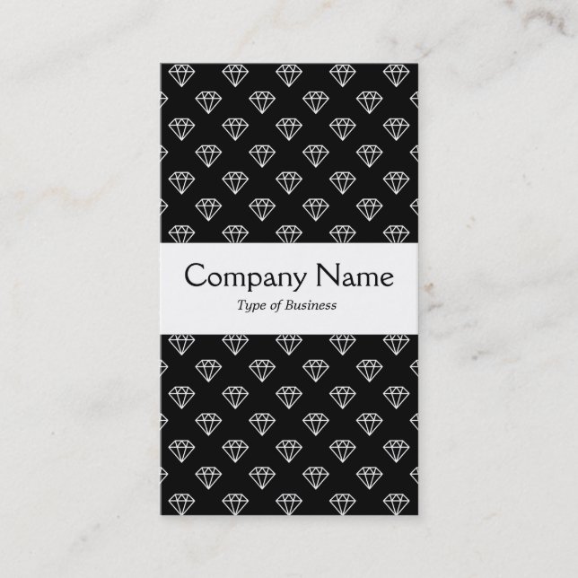 Centre Band - Jewels - White on Black Business Card (Front)