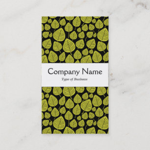 Centre Band - Leaves - Banana Yellow on Black Business Card