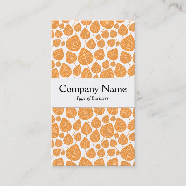 Centre Band - Leaves - Light Orange on White Business Card (Front)