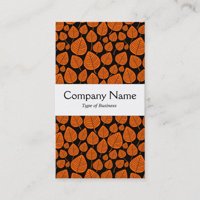 Centre Band - Leaves - Orange on Black Business Card (Front)