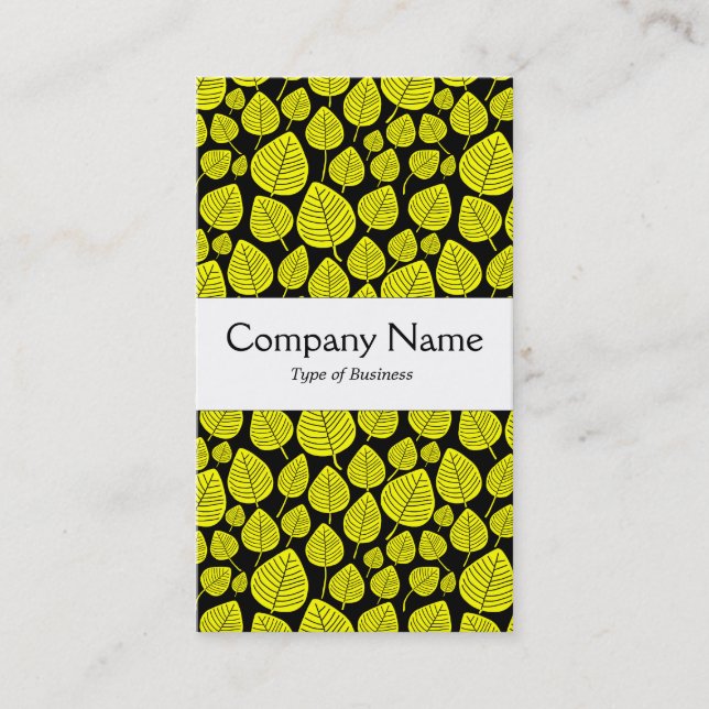 Centre Band - Leaves - Yellow on Black Business Card (Front)