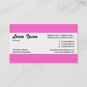 Centre Band - Pink (FF66CC) Business Card