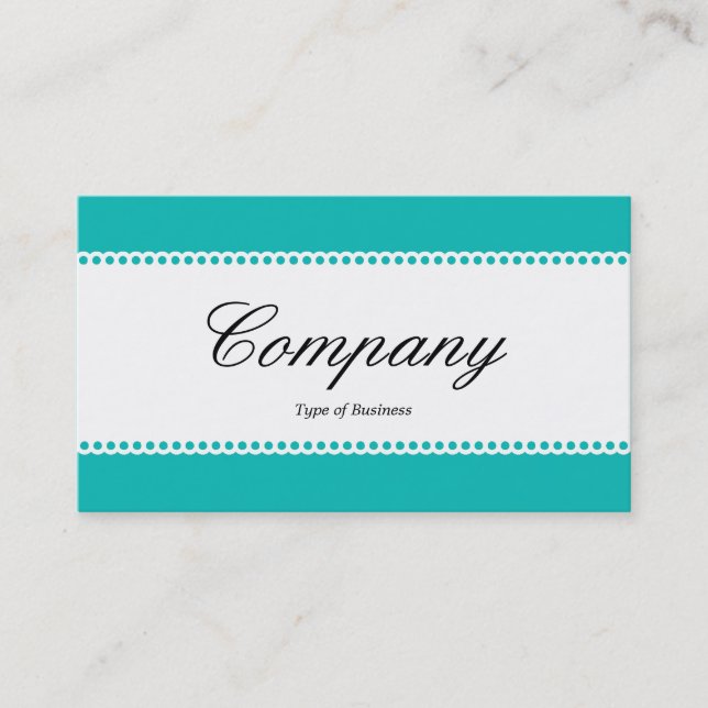 Centre Band (Scalloped) - Aqua Blue (0ABAB5) Business Card (Front)
