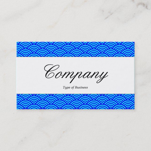 Centre Band - Script - Fish Scale Pattern Business Card (Front)