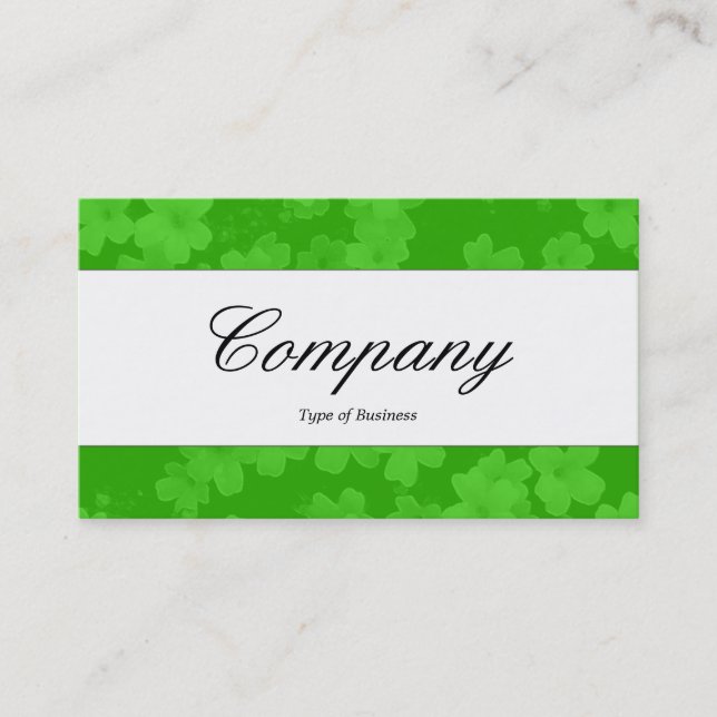 Centre Band - Script - Flowers - Green (33CC00) Business Card (Front)