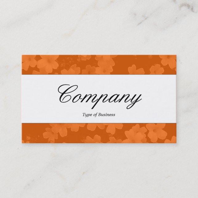 Centre Band - Script - Flowers - Orange Business Card (Front)