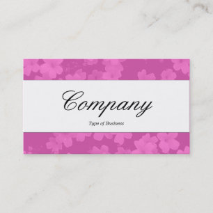 Centre Band - Script - Flowers - Pink Business Card