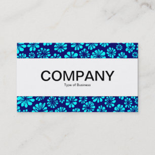 Centre Band - Shades of Blue Floral Business Card