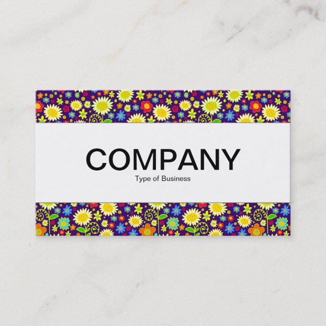 Centre Band  - Spring Flowers - Deep Purple Business Card (Front)