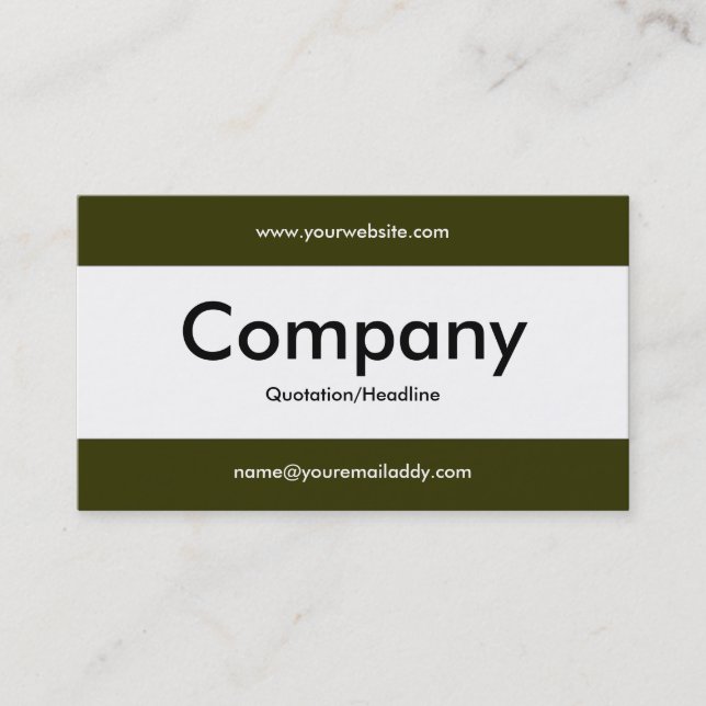 Centre Band v2 - Dark Olive 333300 Business Card (Front)