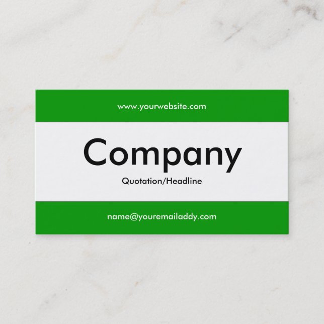 Centre Band v2 - Grass Green 009900 Business Card (Front)