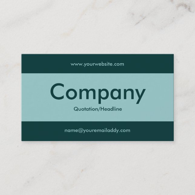 Centre Band v2 - Light Blue Green with Dark Green Business Card (Front)