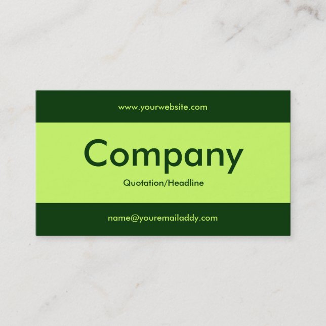 Centre Band v2 - Moon Green with Dark Green Business Card (Front)