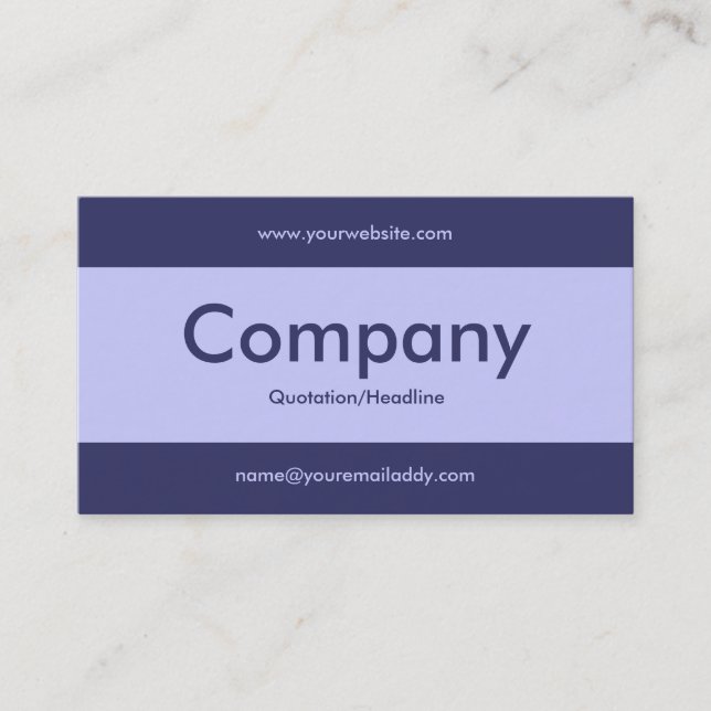 Centre Band v2 - Powder Blue with Blue 333366 Business Card (Front)