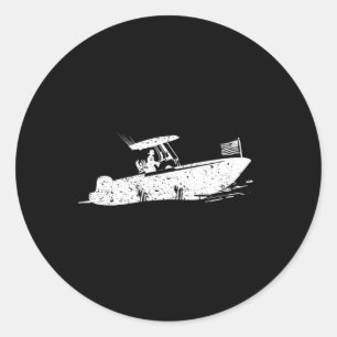 Centre Console Boat Classic Round Sticker