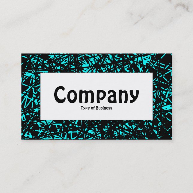 Centre Label - Abstract Lines - Cyan Business Card (Front)