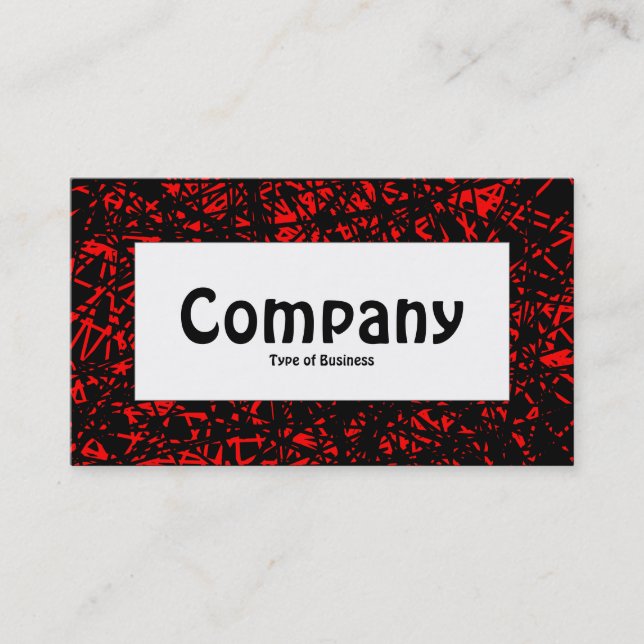 Centre Label - Abstract Lines - Red Business Card (Front)